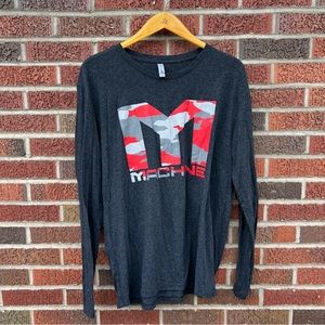 MTS Nutrition Gray and Red Camouflage Long Sleeve Tee Shirt
